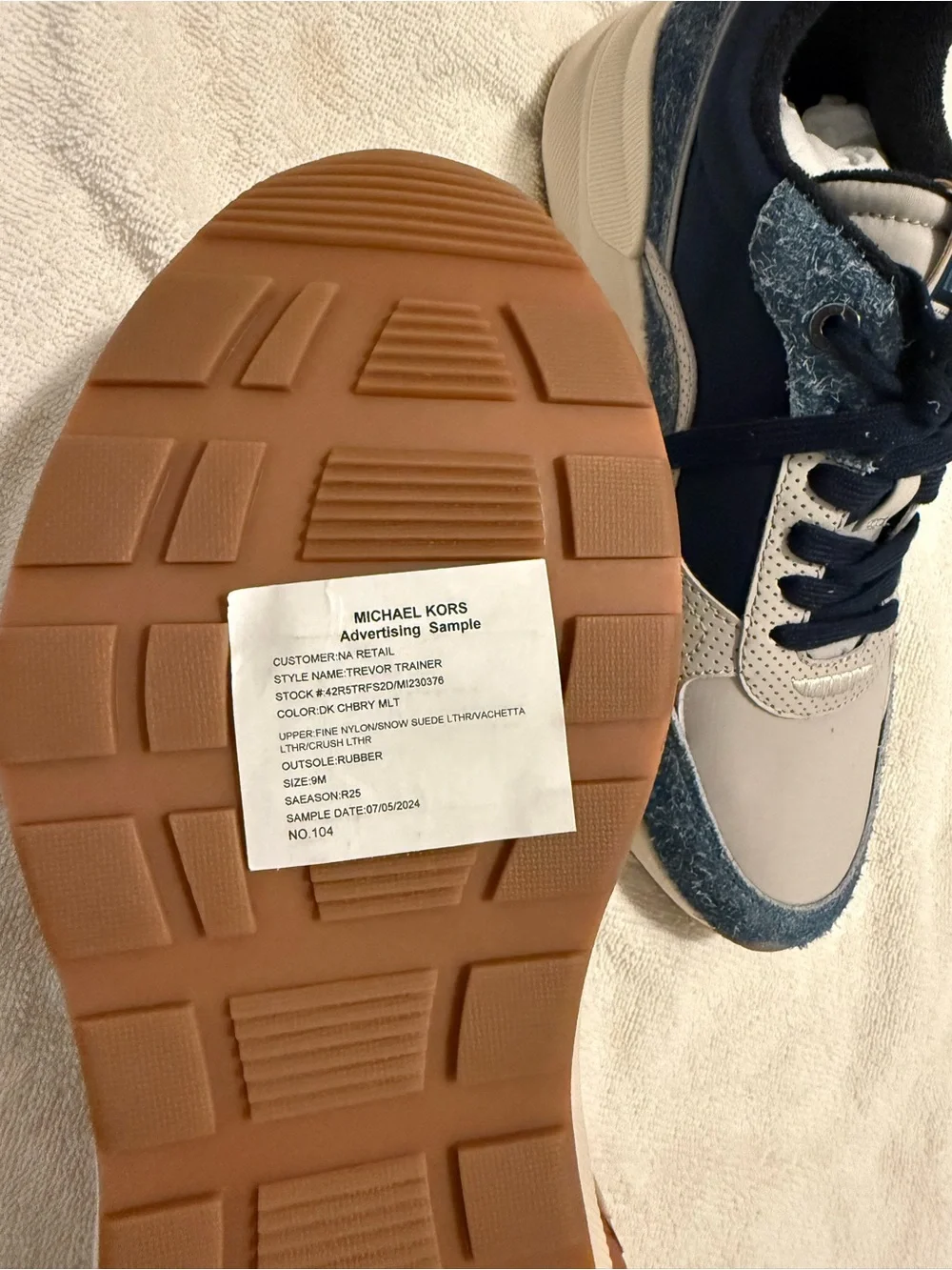 Michael Kors Women’s Navy and Light Gray Casual Lace-Up Sneakers